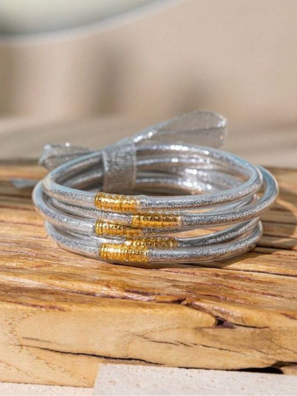 Silver Jelly Bangle  (5pk)